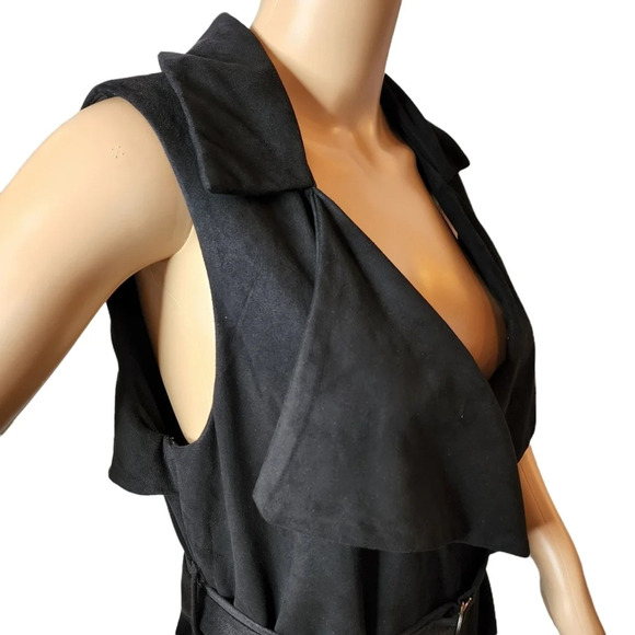 Alythea suede long  belted cardigan vest. - Picture 6 of 16